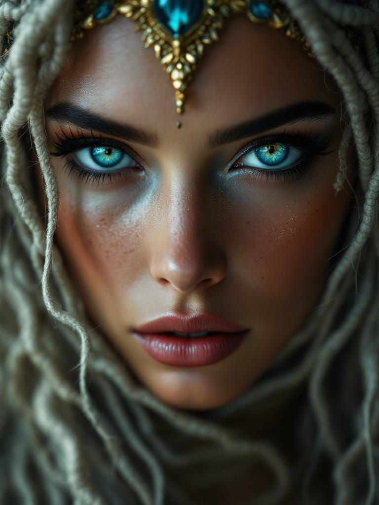 Goddess Portrait with Detailed Eyes: A Masterpiece