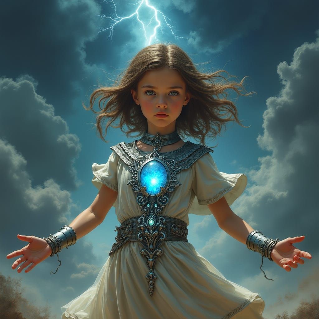 Girl with Amulet Saving the World