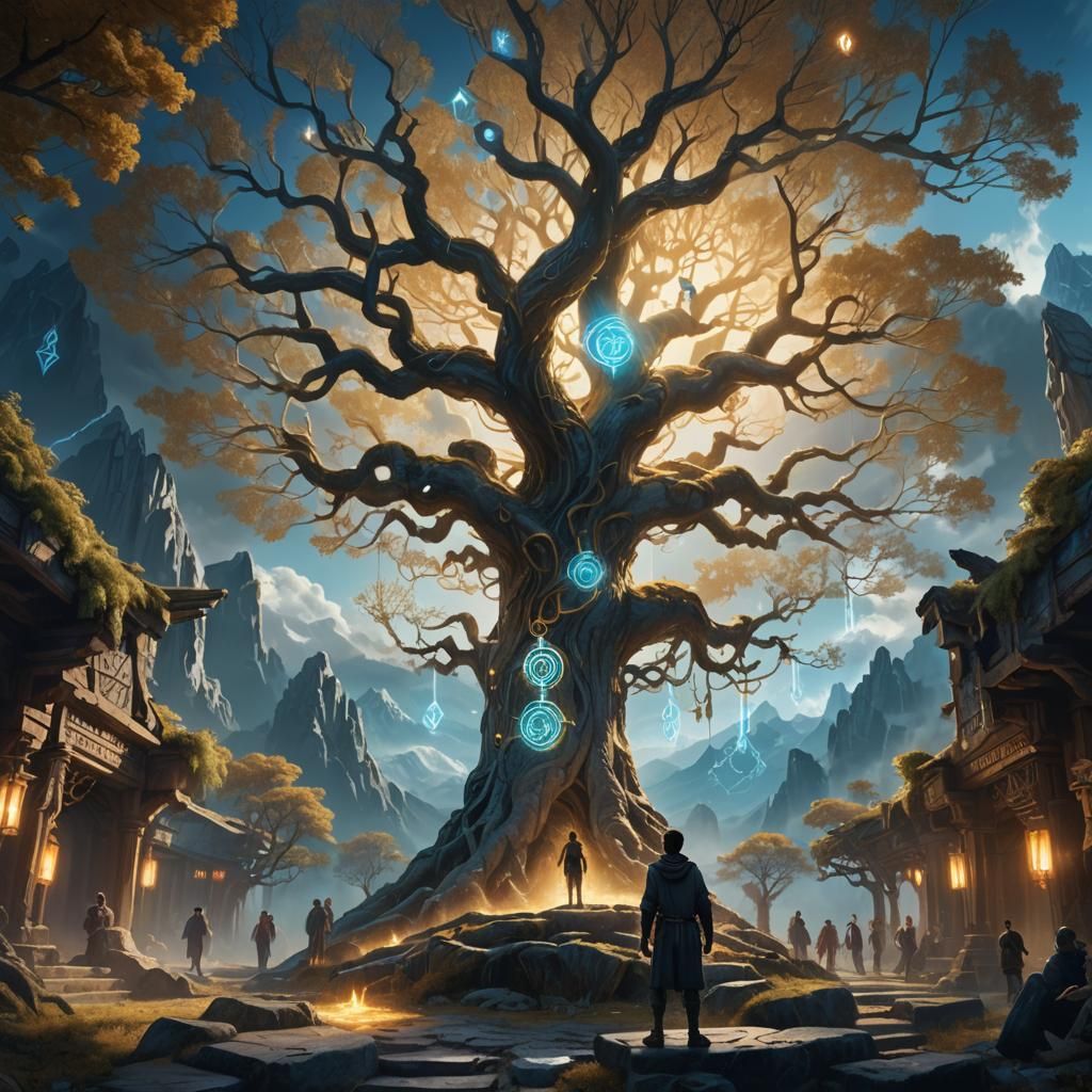 Mystical Aura: Payment Center Tree in Mountains