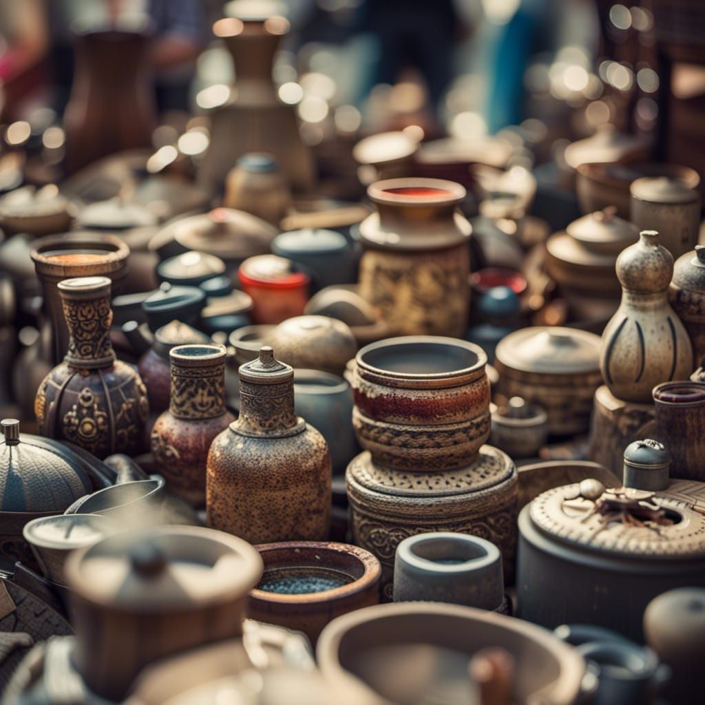 Vibrant Ancient Flea Market in Sharp Focus