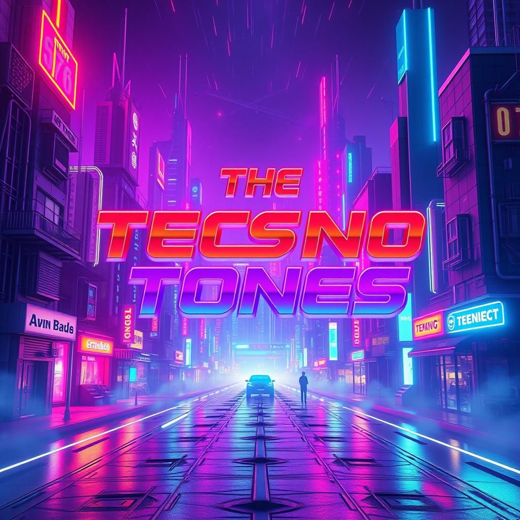 Neon Cityscape Album Cover in 8K Unreal Engine