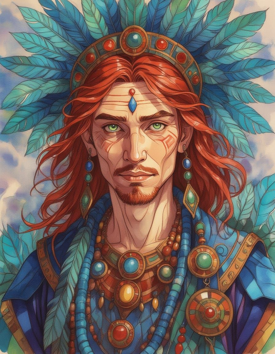 Surreal Floral Watercolor with Ornate Lineart and Ethereal G...