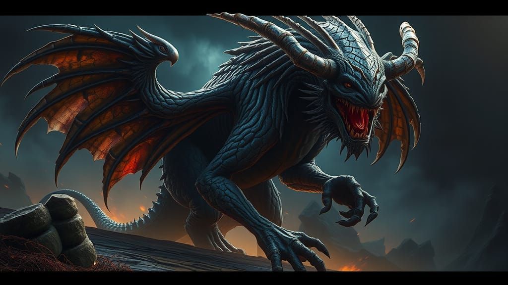 Dark Fantasy Creature Barlokri in Epic Concept Art Style