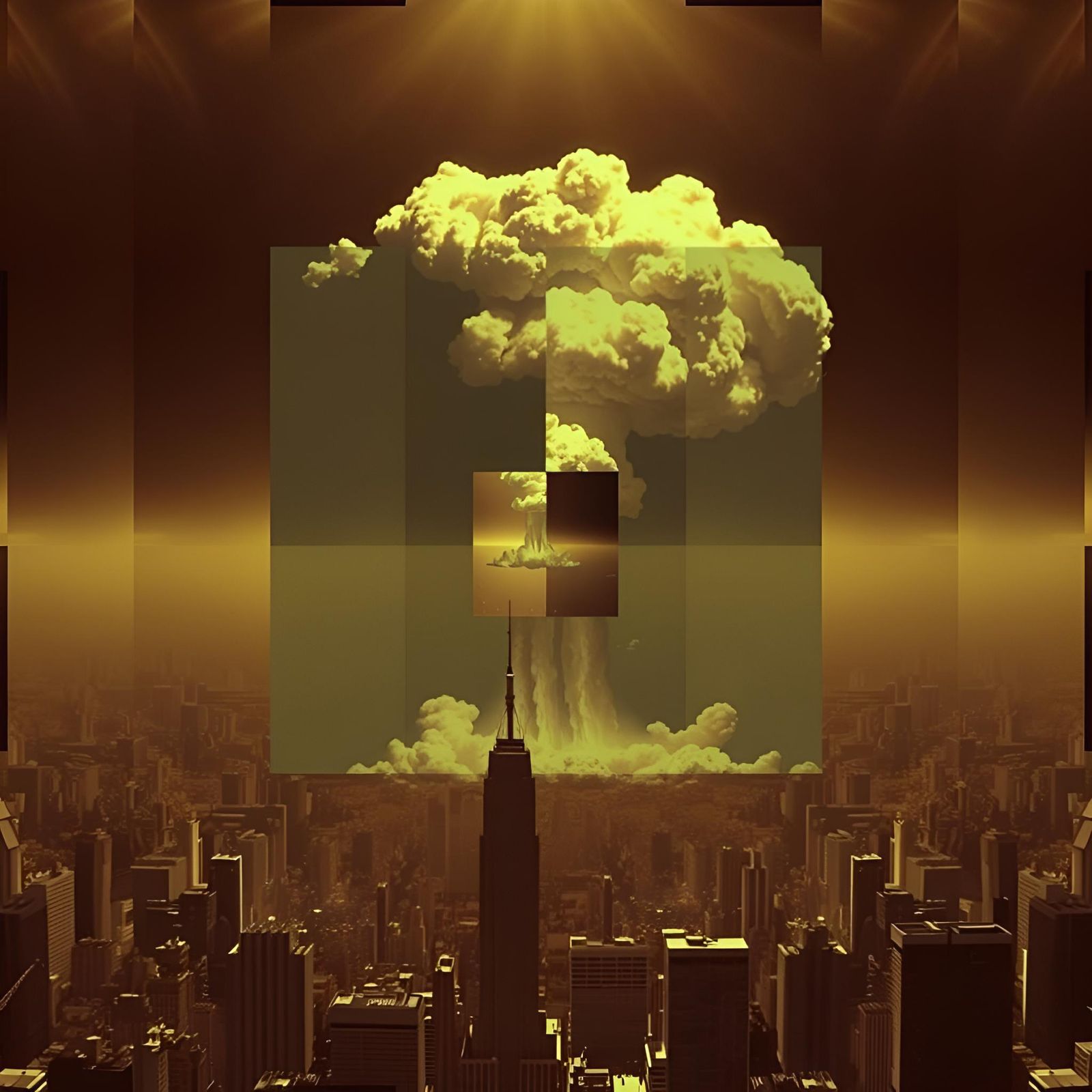 Surreal Atomic City Explosion Broadcast Test Pattern