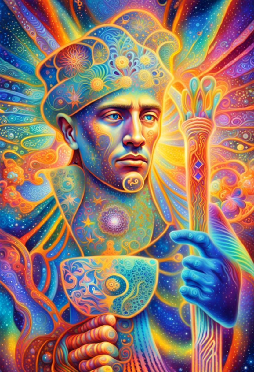 Astral Portrait in Visionary Art Style