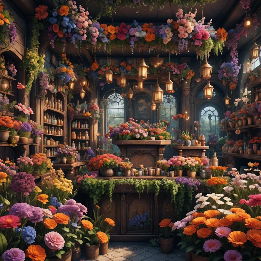 Comforting Flower Bar: Fantastical Concept Art