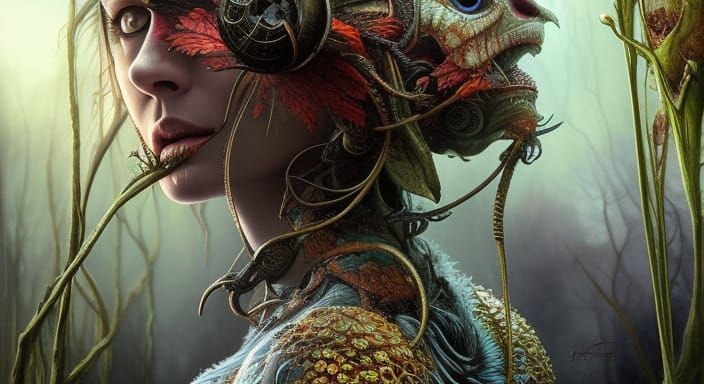 Detailed Portrait of Alluring Artemis as Matte Painting