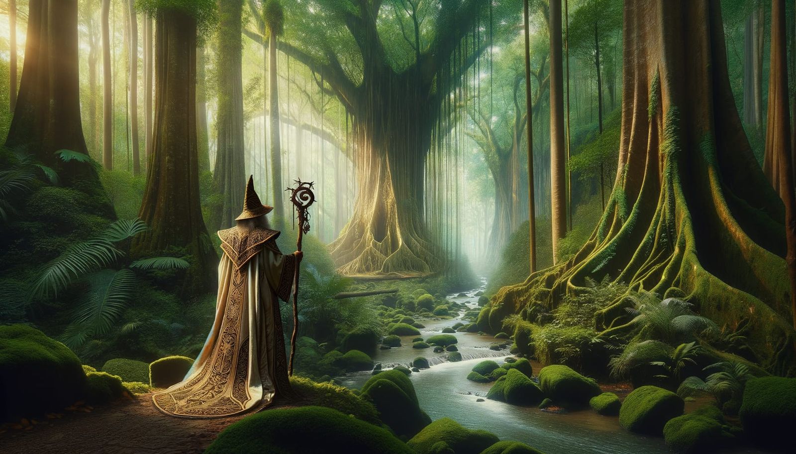 South Asian Wizard in Ancient Forest