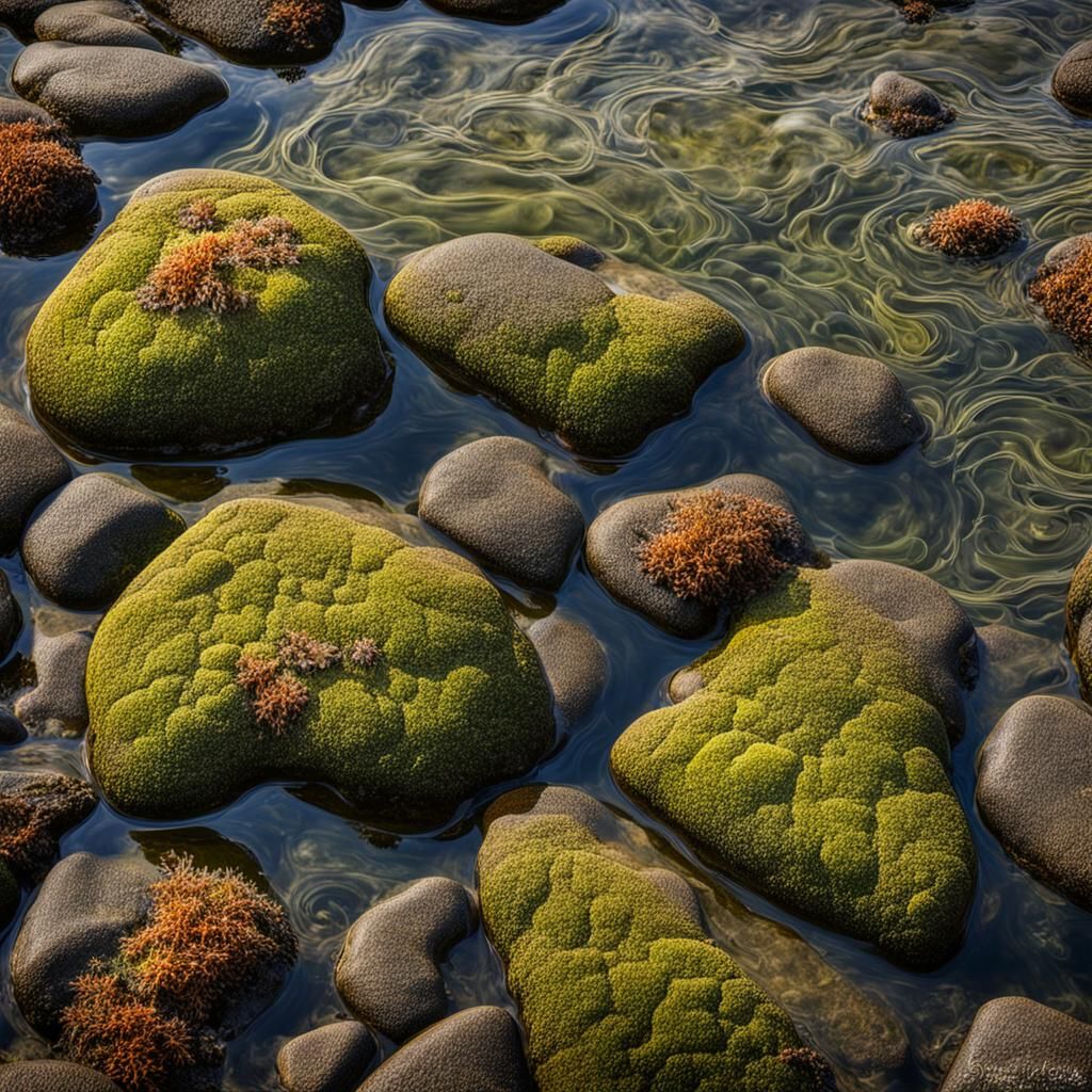 Oregon Tidal Pool Photograph: Rocks and Seaweed