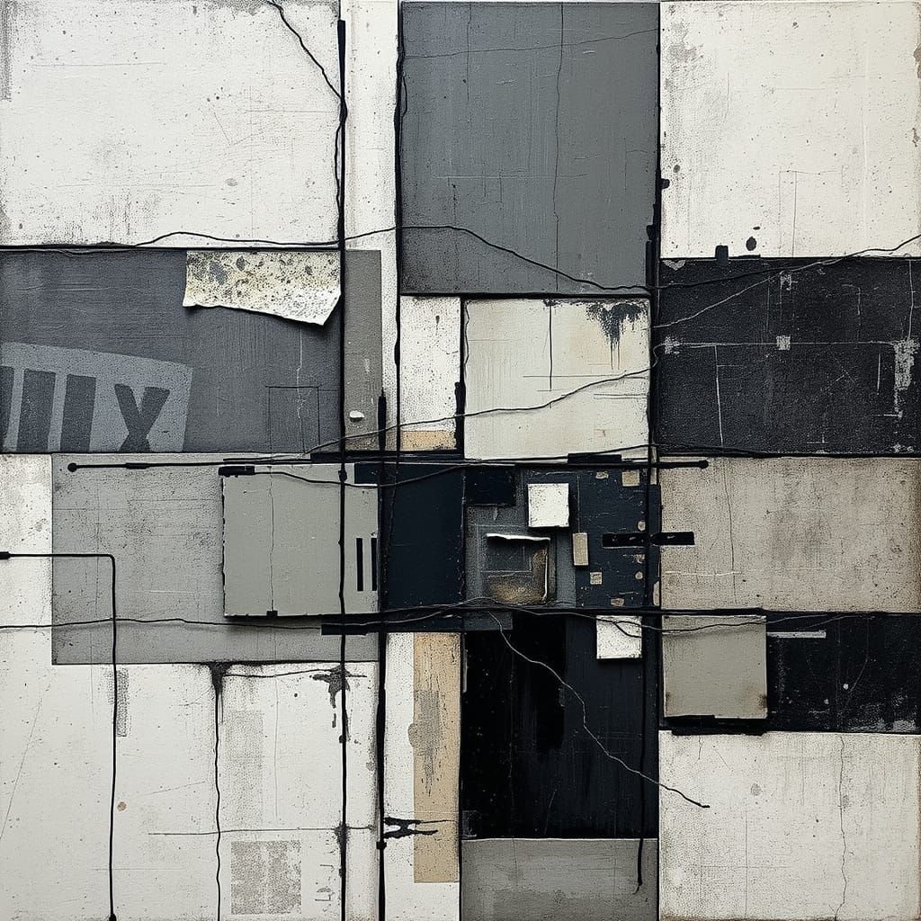 Grunge Cityscape in Geometric Abstraction