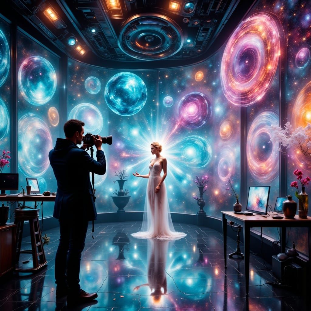 Futuristic Photographer Captures Digital Muse Portrait