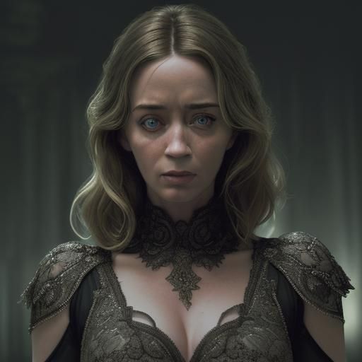 Hyperrealistic Portrait of Emily Blunt in High Definition