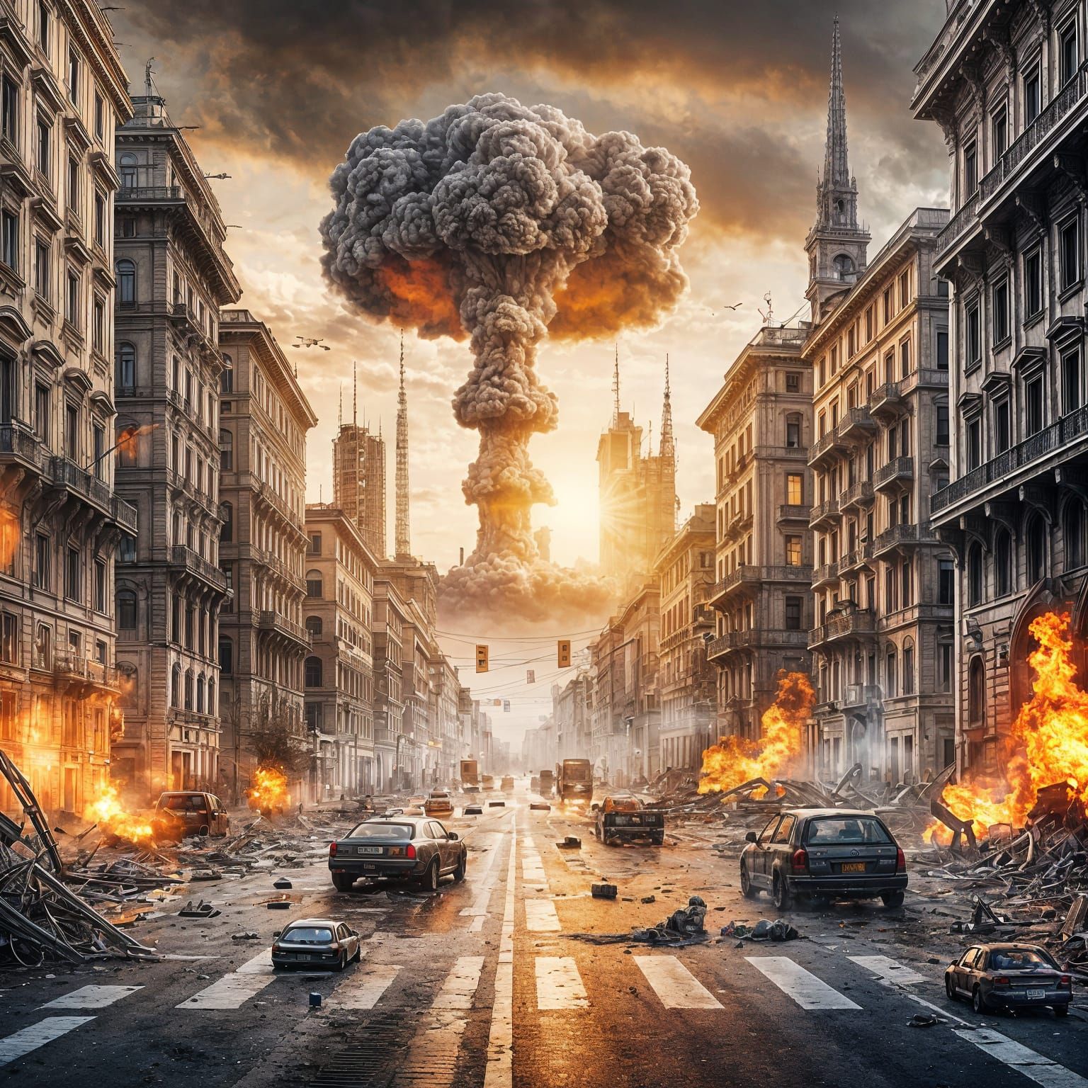 Nuclear Disaster in Milano: Hyperrealistic Street View