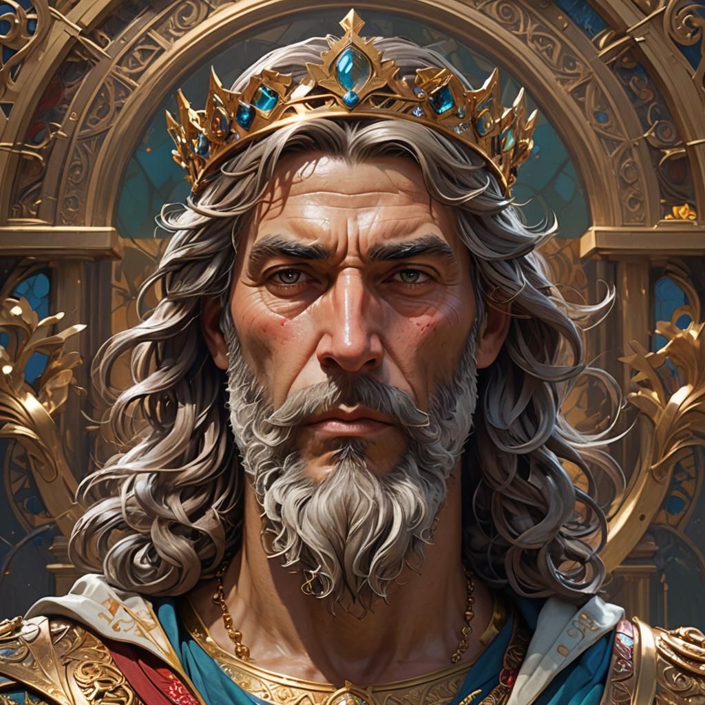King David Portrait in Art Nouveau Style