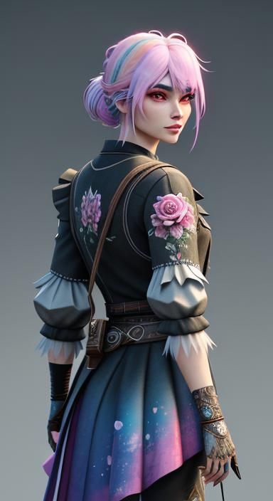 Pastel Hearts with Roses in Whimsical Watercolor Style