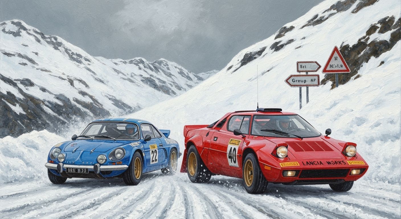 Alpine A110 vs Lancia Stratos Rally Cars in Alps