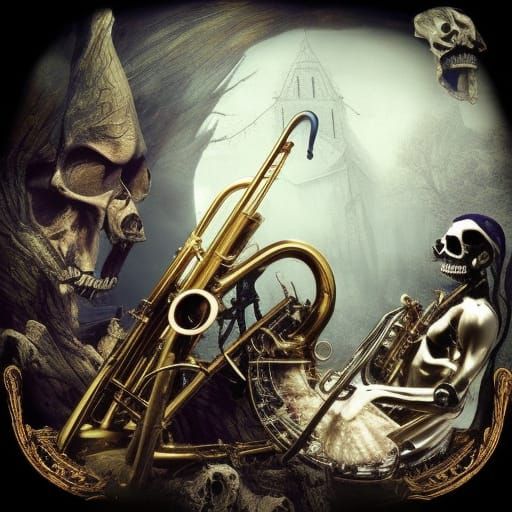 Tuba vs Trombone: Epic Cinematic Digital Painting