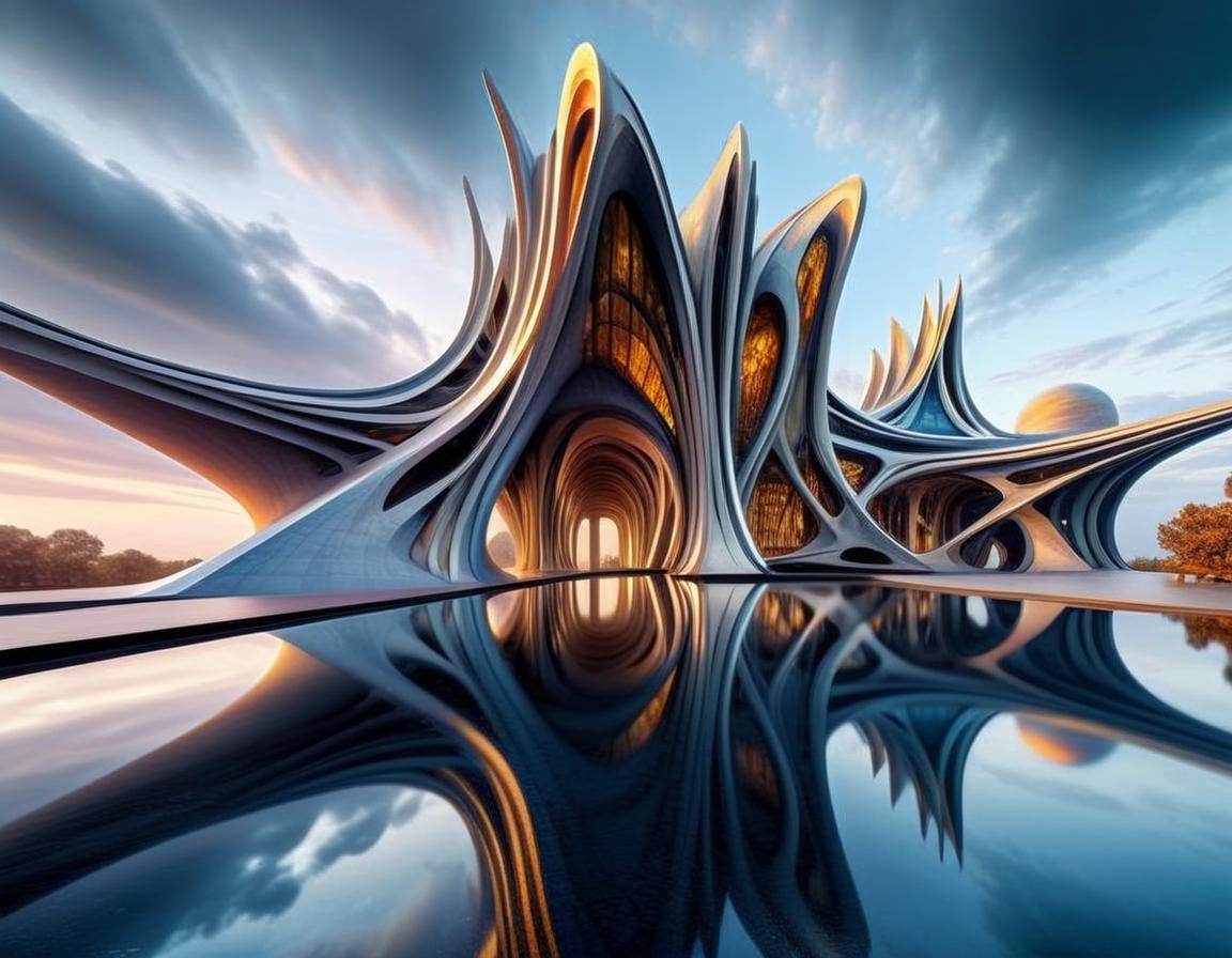 Colorful Angular Megastructure as Digital Art