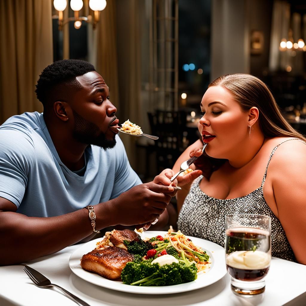 Romantic Dinner: A Black Man and White BBW