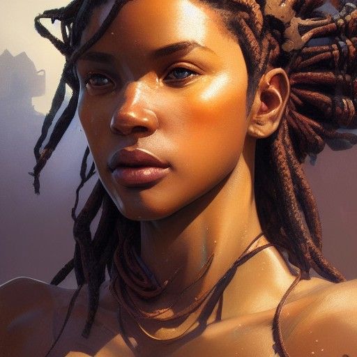 Makima Portrait in Art Nouveau Style