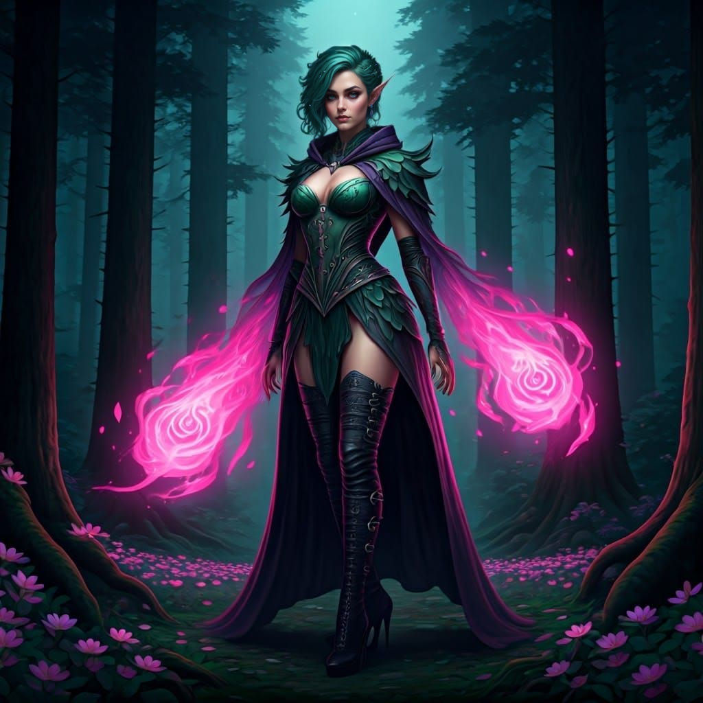 Enchanted Twilight Goddess in a Magical Forest