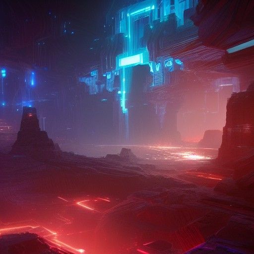 Glowing Tesseract in Detailed Digital Art