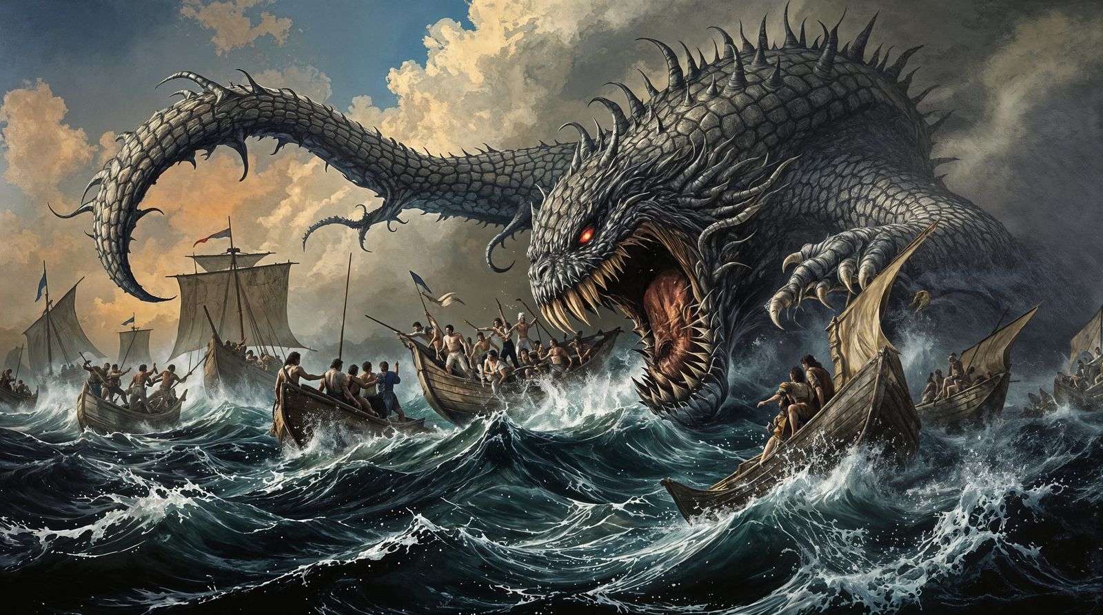 Tenebrous Depths Horror in Oil Painting Style