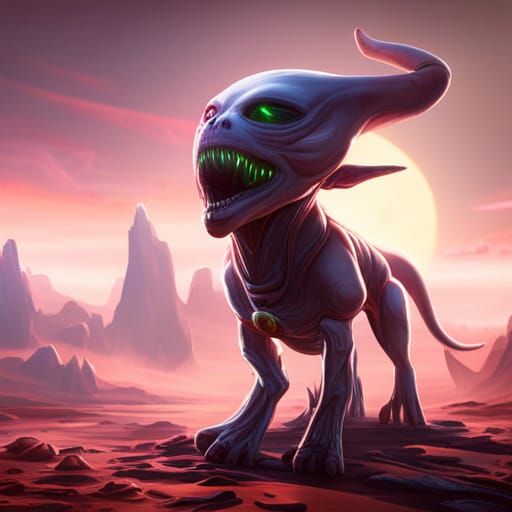 Fantastical Alien Dog Concept Art