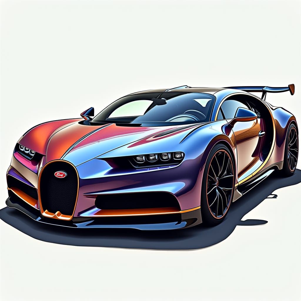 Futuristic Car Fusion: Bugatti Mustang Concept Art