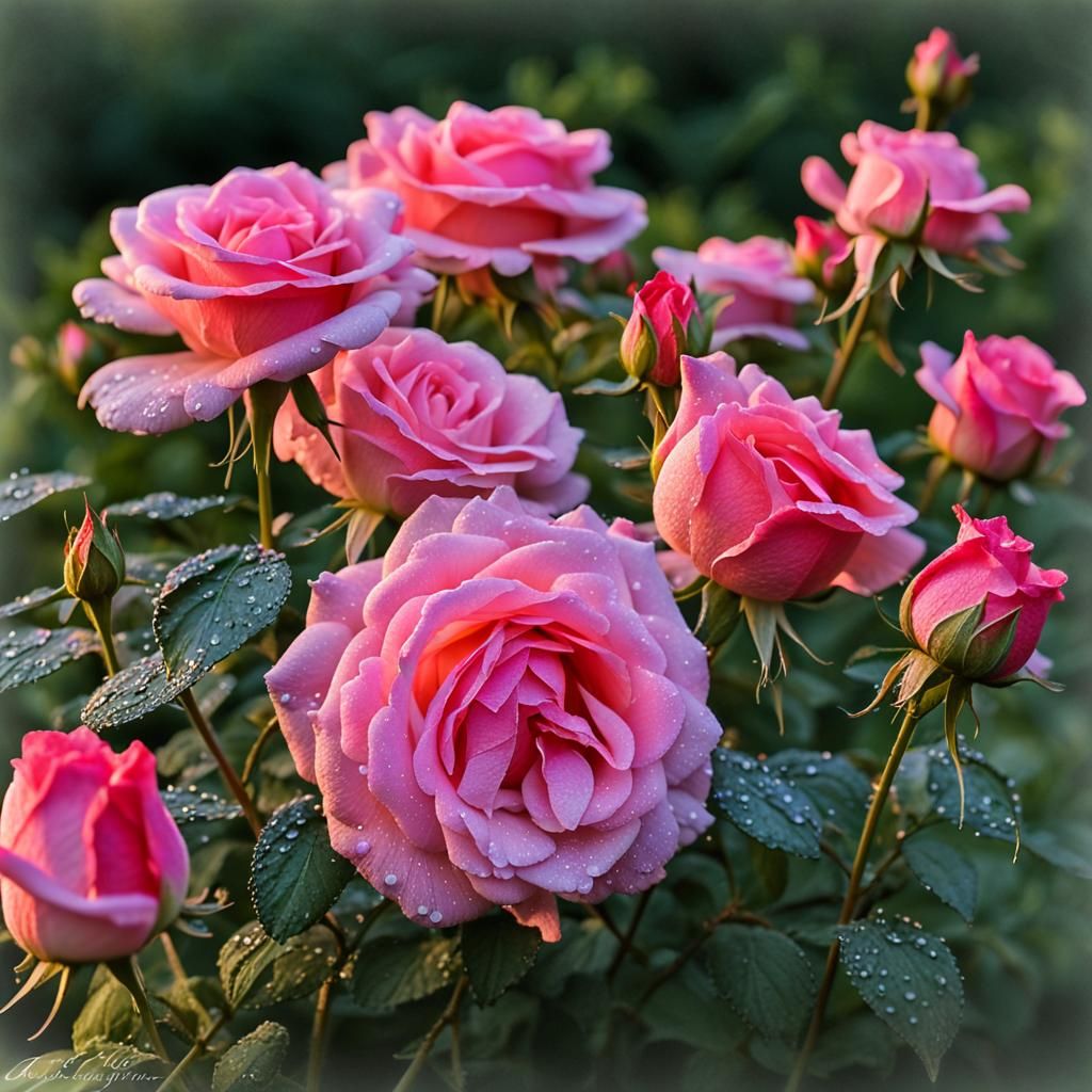 Dew-Kissed Rose Awakens in Tranquil Garden