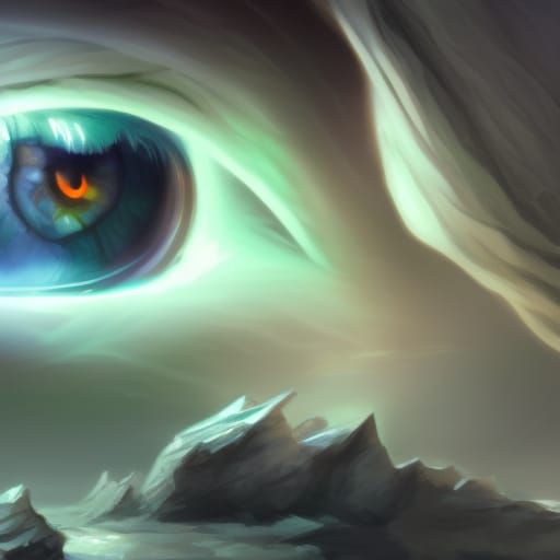 Cat's Eye and Northern Lights: Detailed Digital Painting