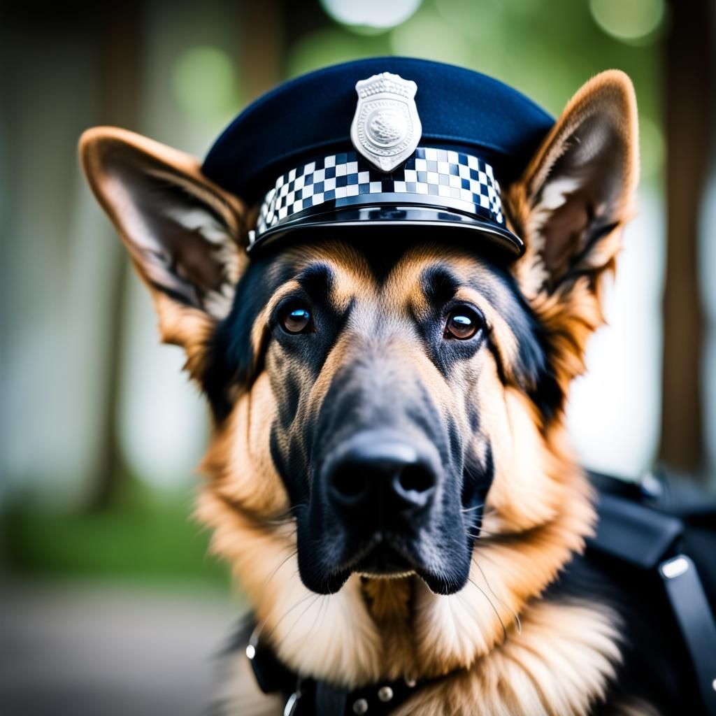 German Shepherd Police Dog Portrait