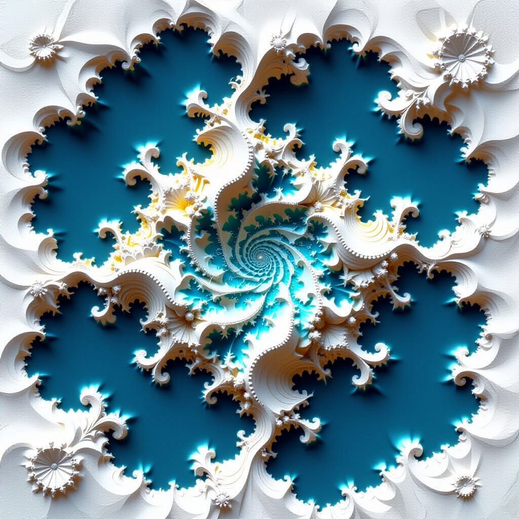 Detailed 3D Fractal Landscape with Recursive Voids