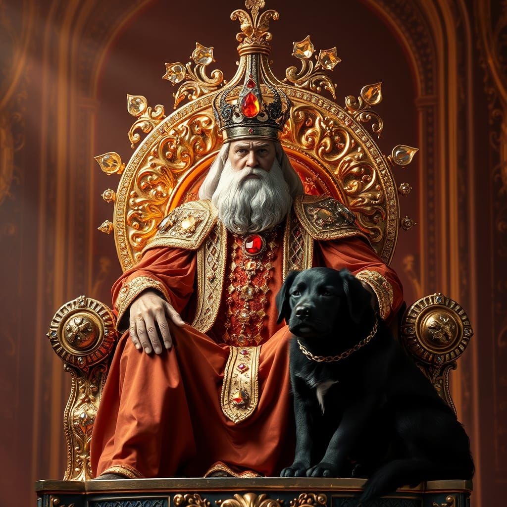 Gnome King on Diamond Throne, Ethereal Digital Art