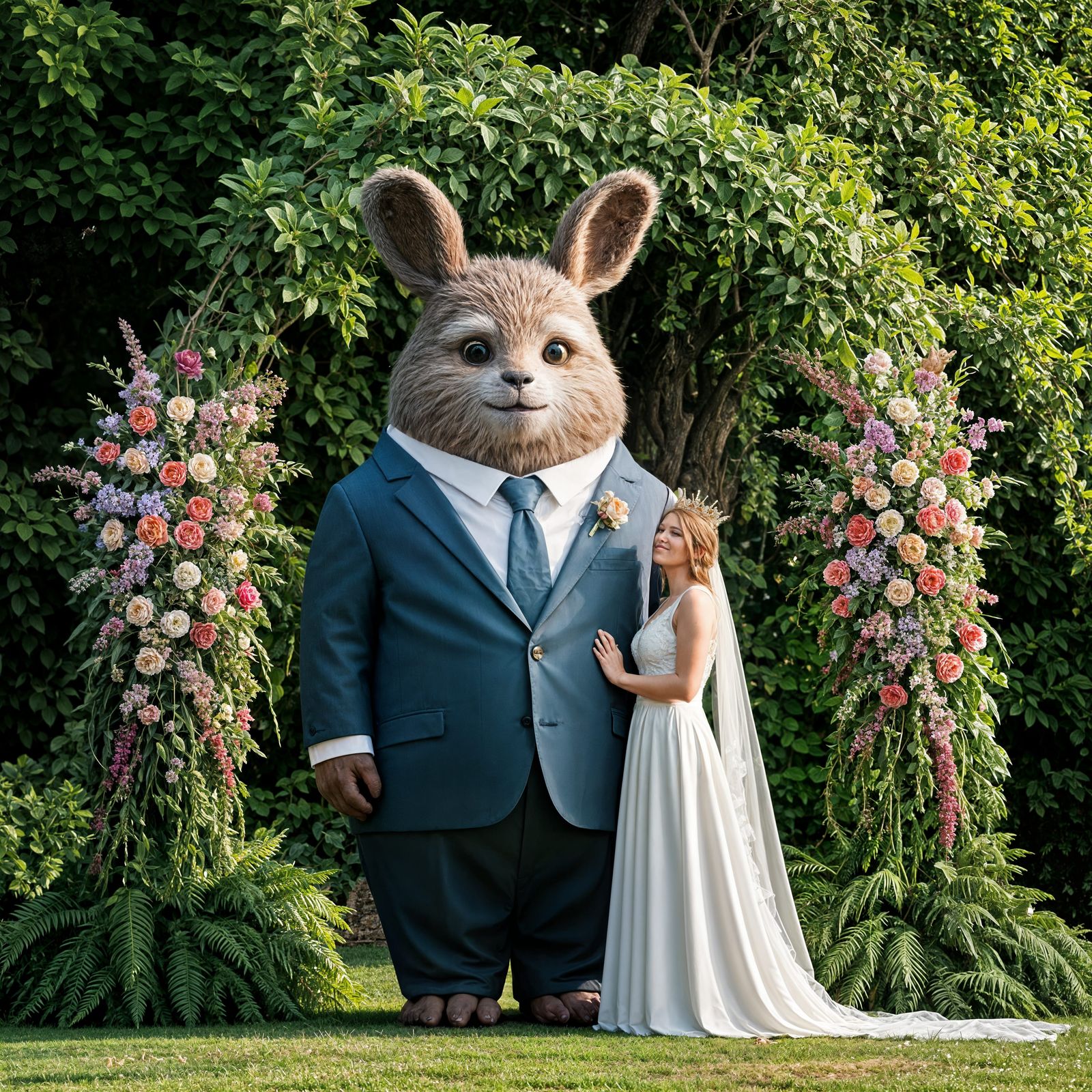 Giant Adorable Creature Marries Queen in Whimsical Ceremony