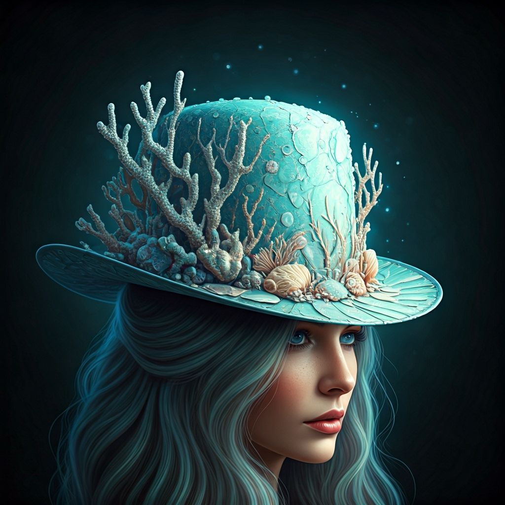 Ethereal Sea Glass and Coral Hat