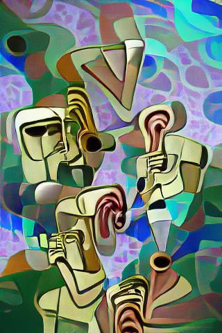 Cubist Vibrations: A Psychedelic Minimalist Artwork