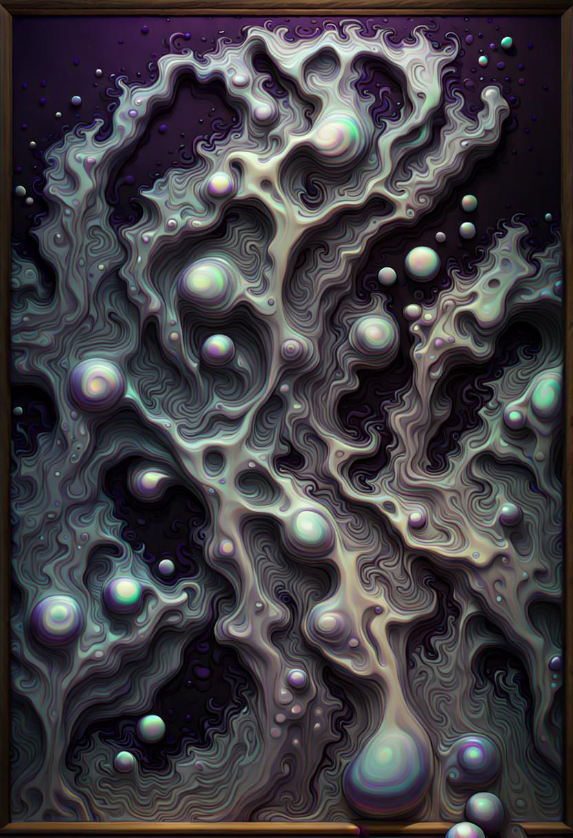 Dark Purple Iridescent Oil Spill in 3D