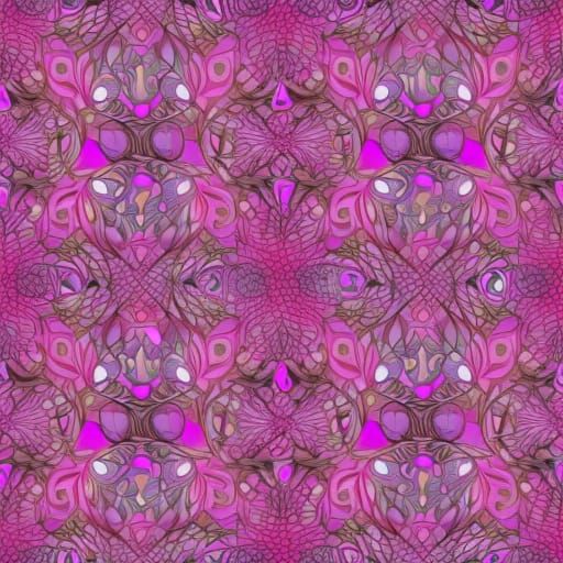 Abstract Pink Plant Vine Pattern with 3D Shading