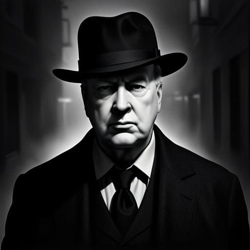 Classic Film Noir Portrait in High Contrast