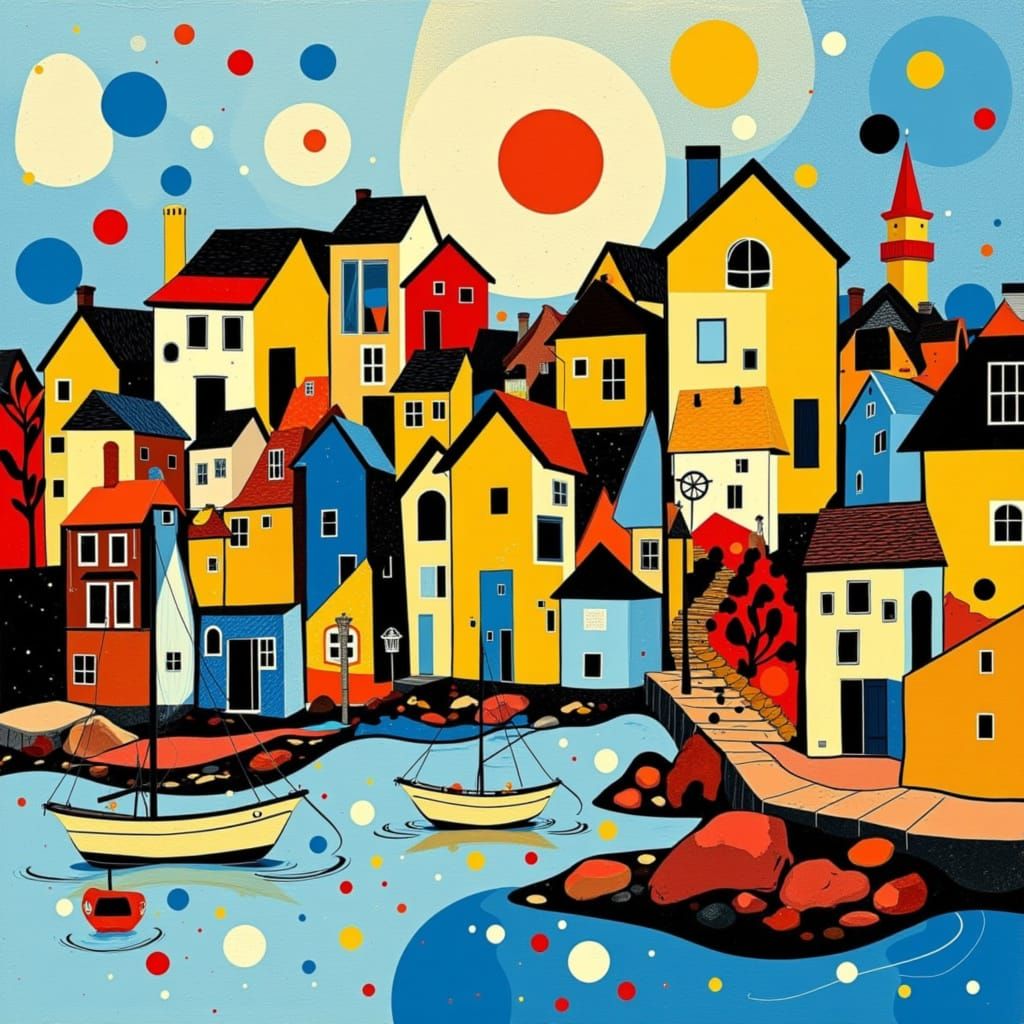 Mondrianesque Harbor Village Abstraction