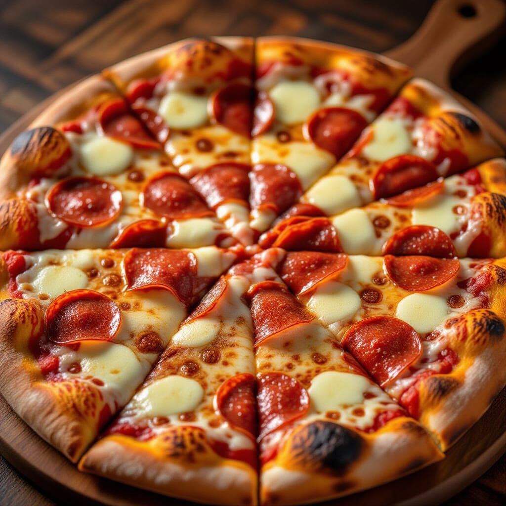 Perfect Pepperoni Pizza: A Warm, Photorealistic Food Photogr...
