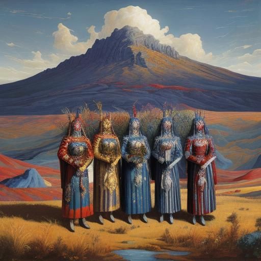 Cosmic Characters in a Landscape Painting