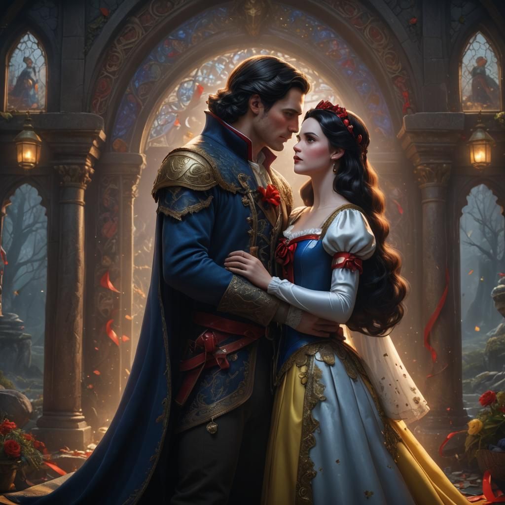 Snow White with Red Ribbons: Fantasy Concept Art