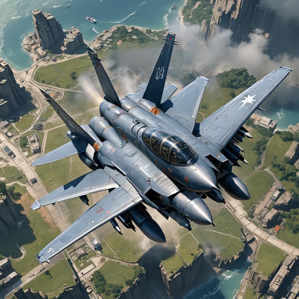 Anime Style 3D Fighter Plane Concept Art