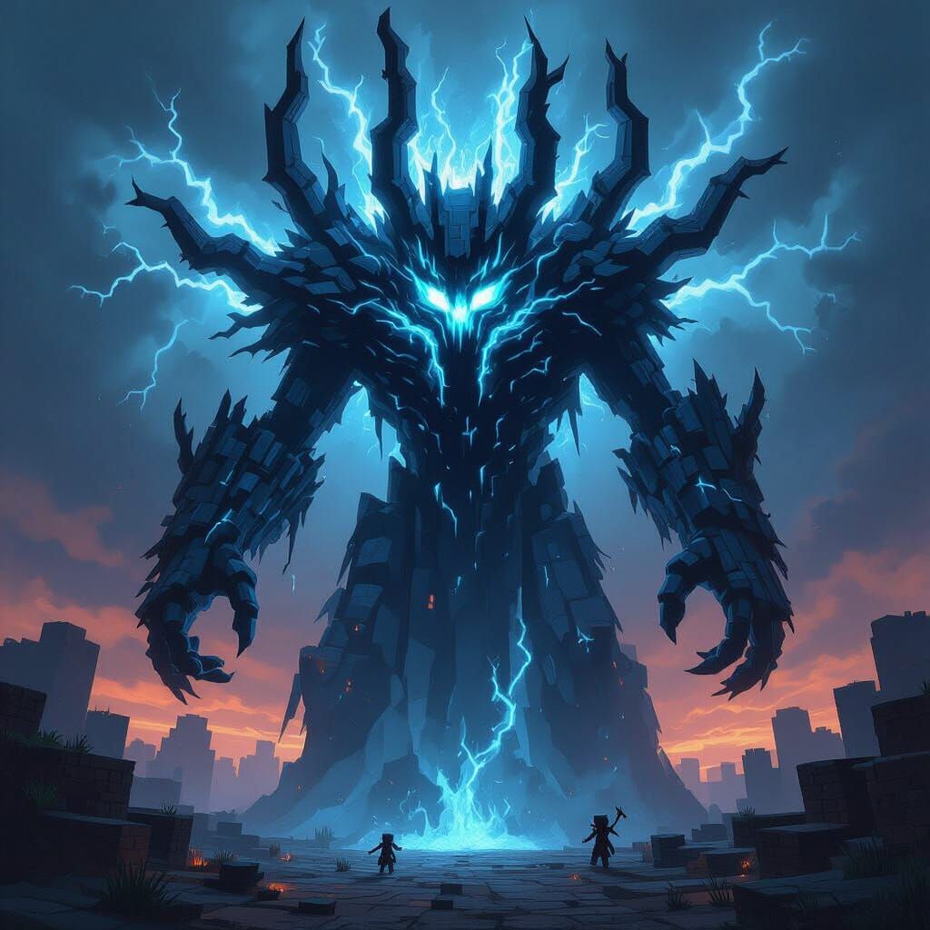 Wither Storm Boss in Dark Fantasy Concept Art Style