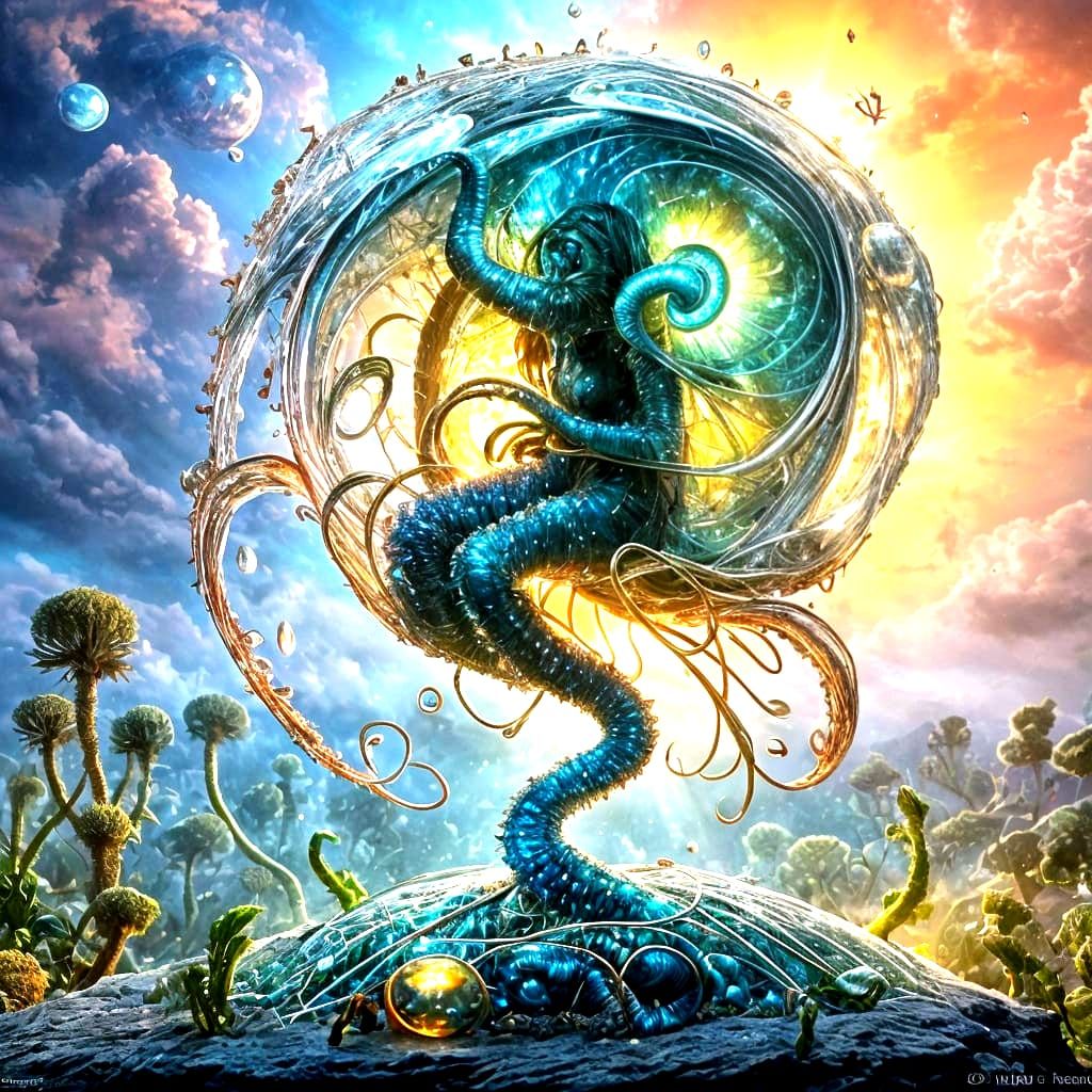 Exquisitely Beautiful Winged Hermit Crab in a Dewdrop Oasis