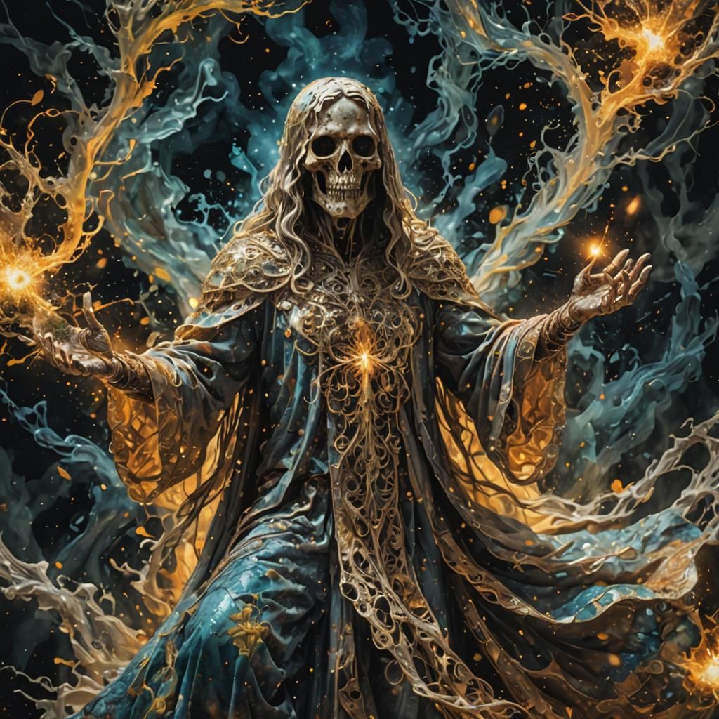 Ethereal Ghost in Splatter Art Style