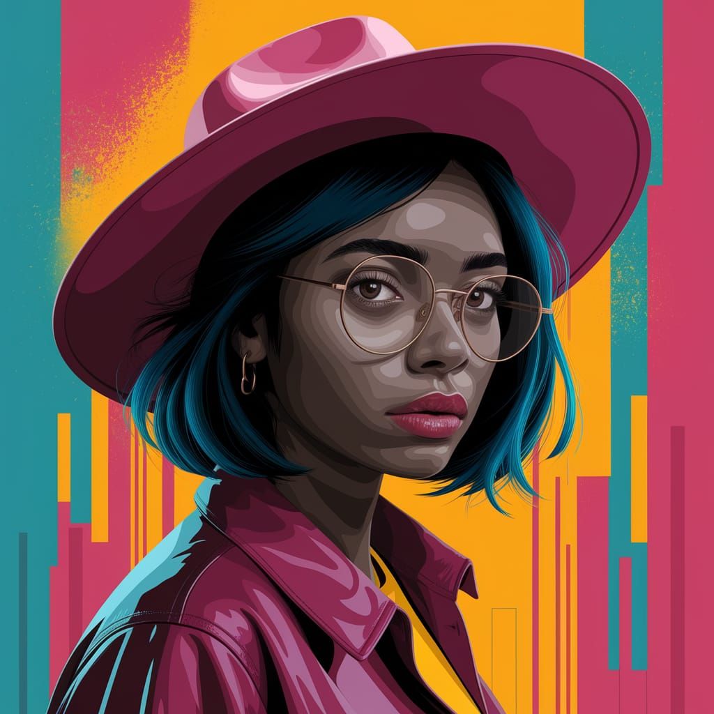 Vibrant Cerise Autumn Abstract Street Art