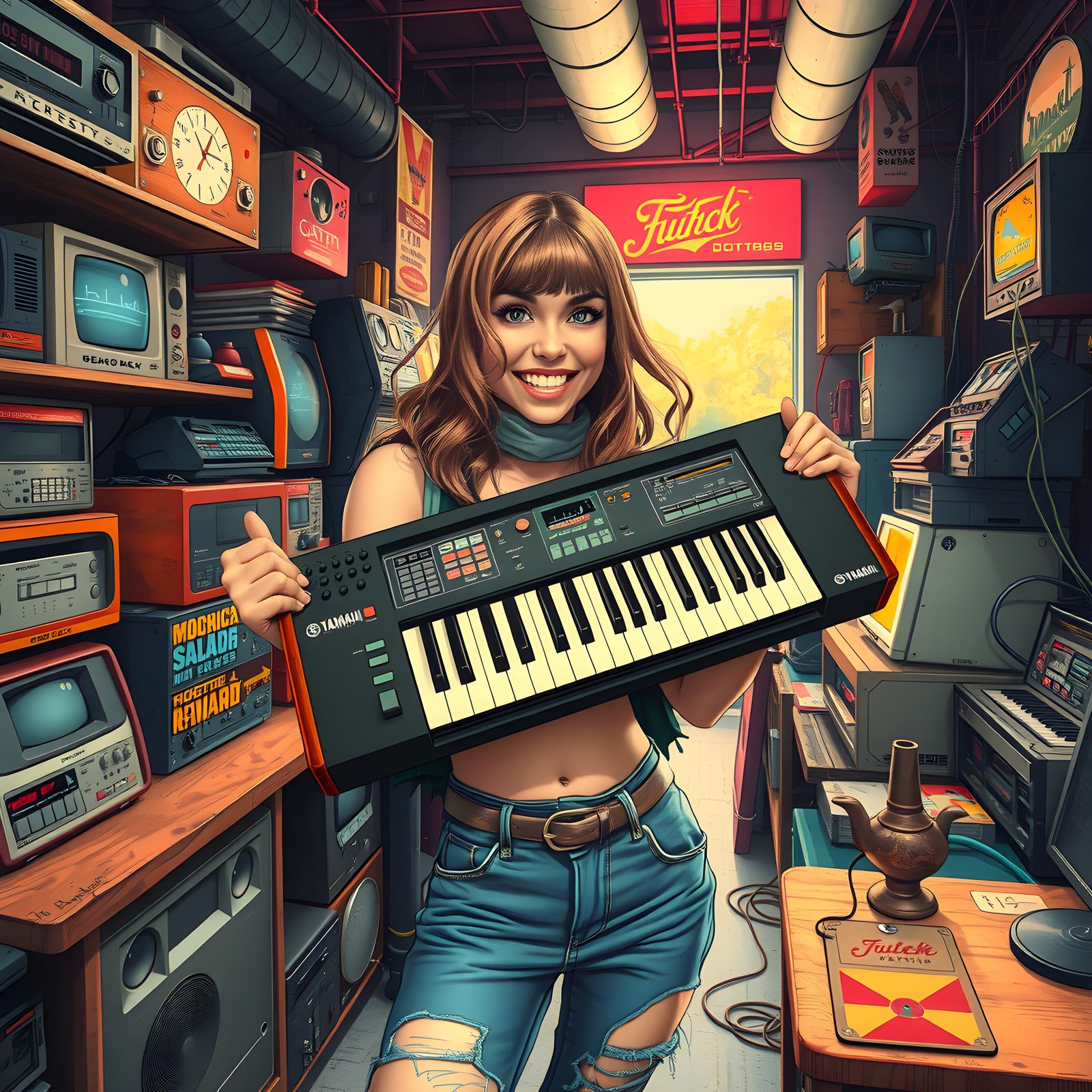 Woman Buys DX7 Synthesizer at Thrift Store